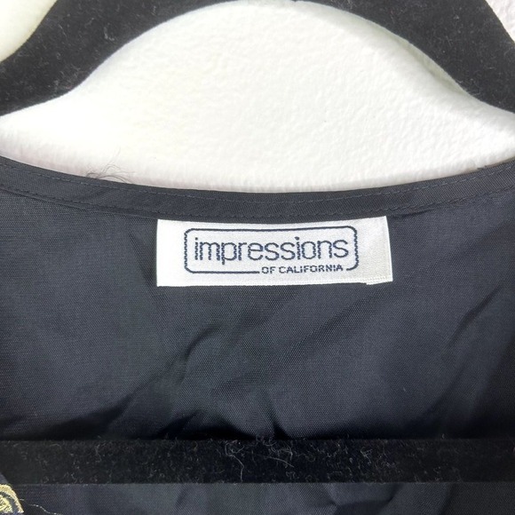 Impressions of California Vintage 90s Tapestry Striped Metallic Gold Vest XL - Picture 4 of 7